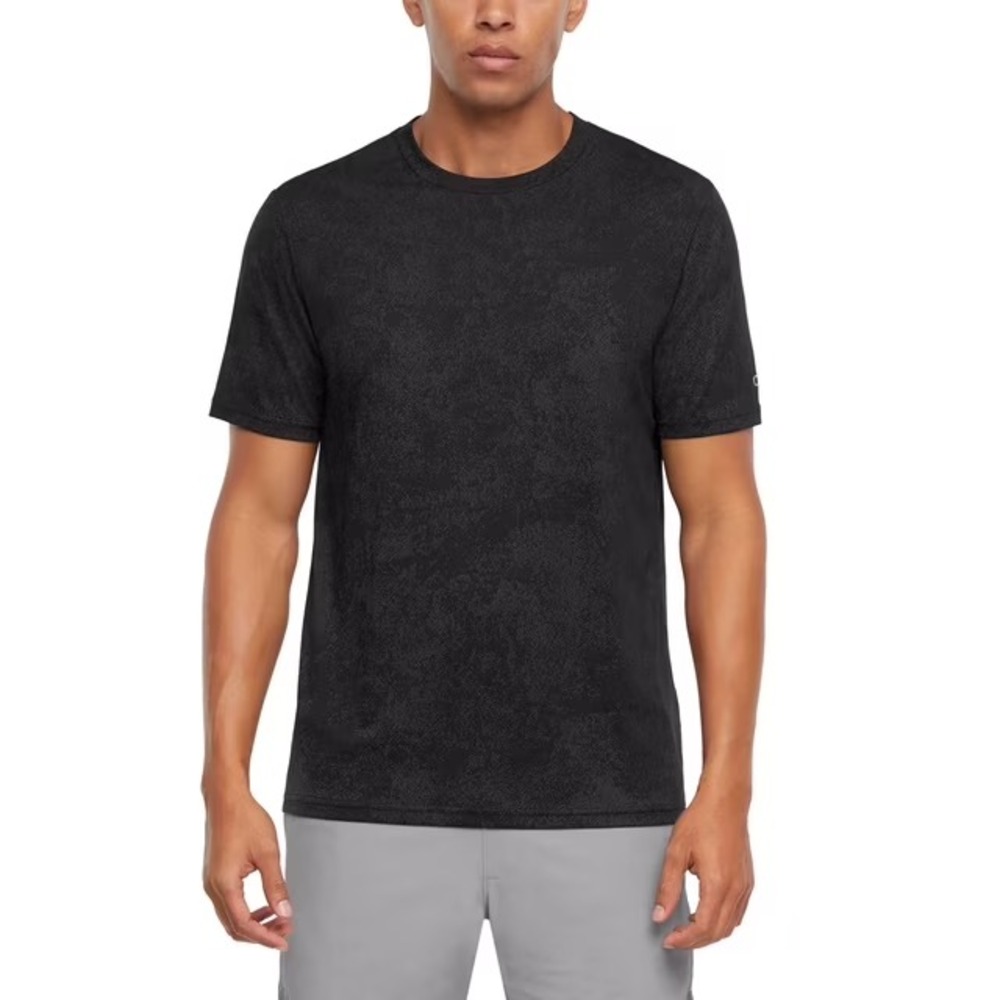 GapFit Men Active Short Sleeve T-Shirt XXL Black Mineral Wash Jacquard Tee